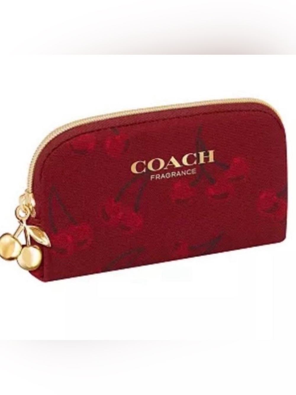 Coach Red Coin cherry small Makeup Pouch with coach cherry travel size  Perfume